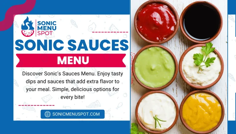 Sonic Sauces Menu